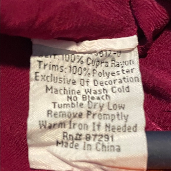 Johnny Was Burgundy Floral Embroidered Tunic - Picture 9 of 9